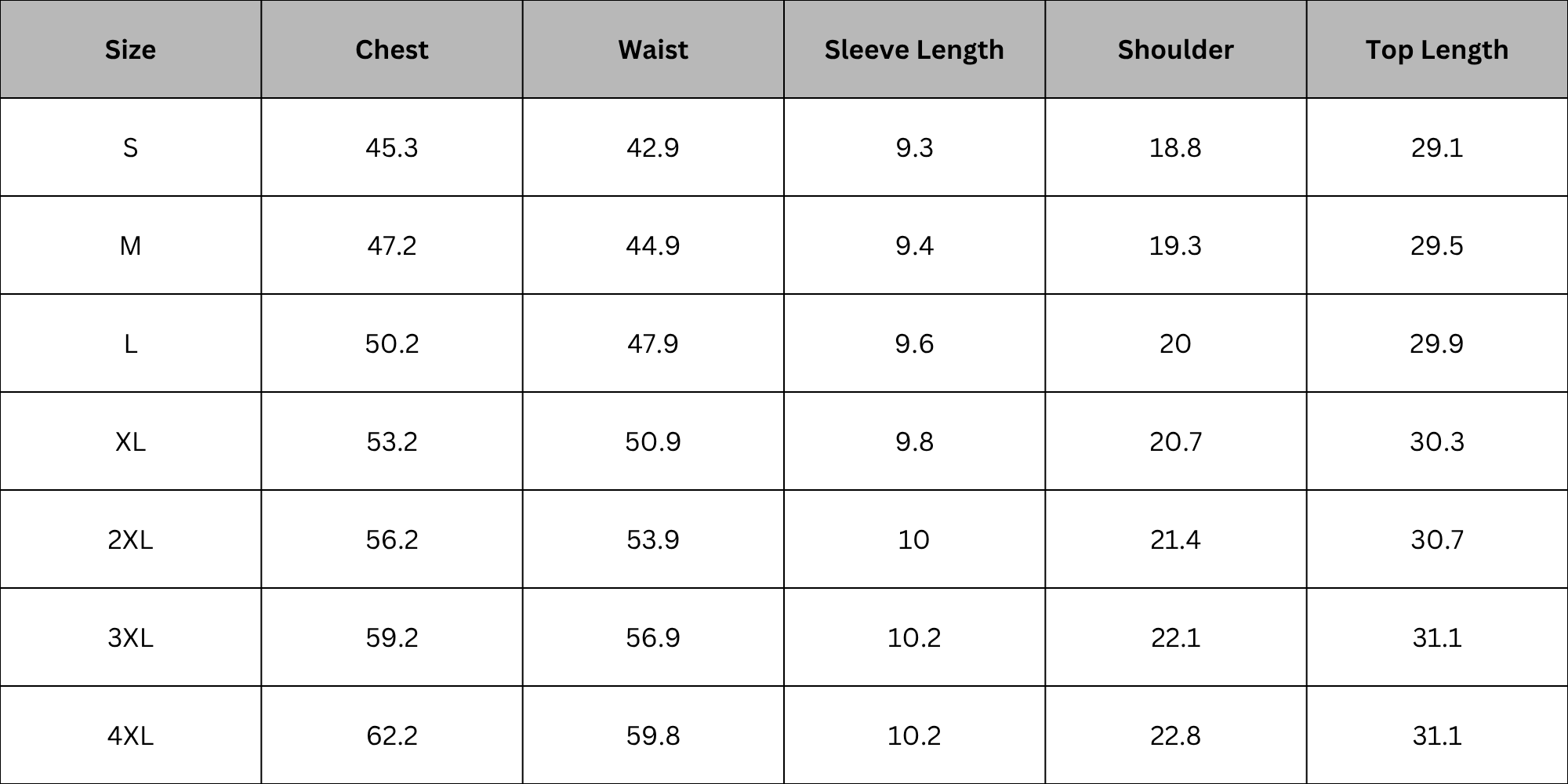 Size Chart