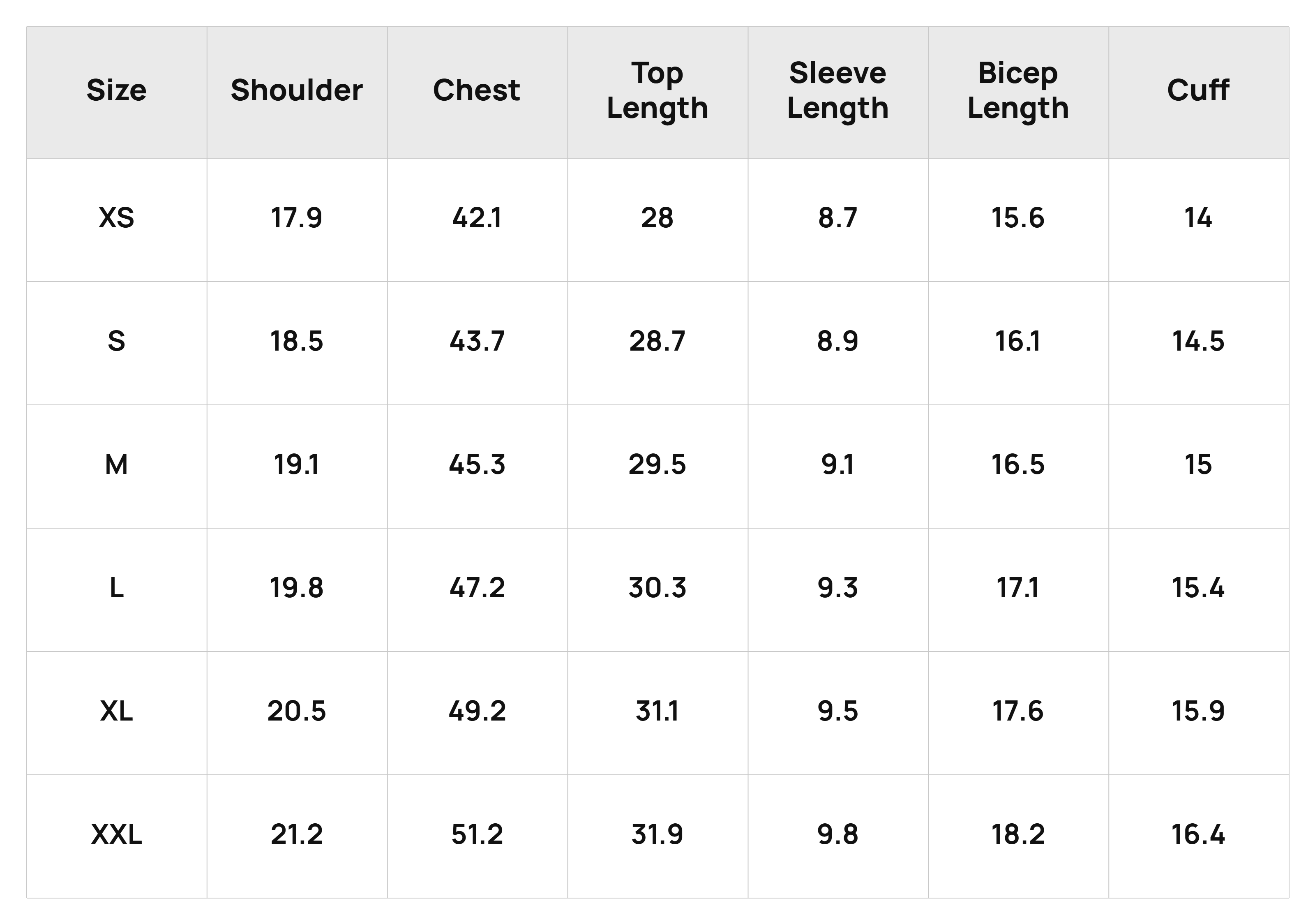 Size Chart