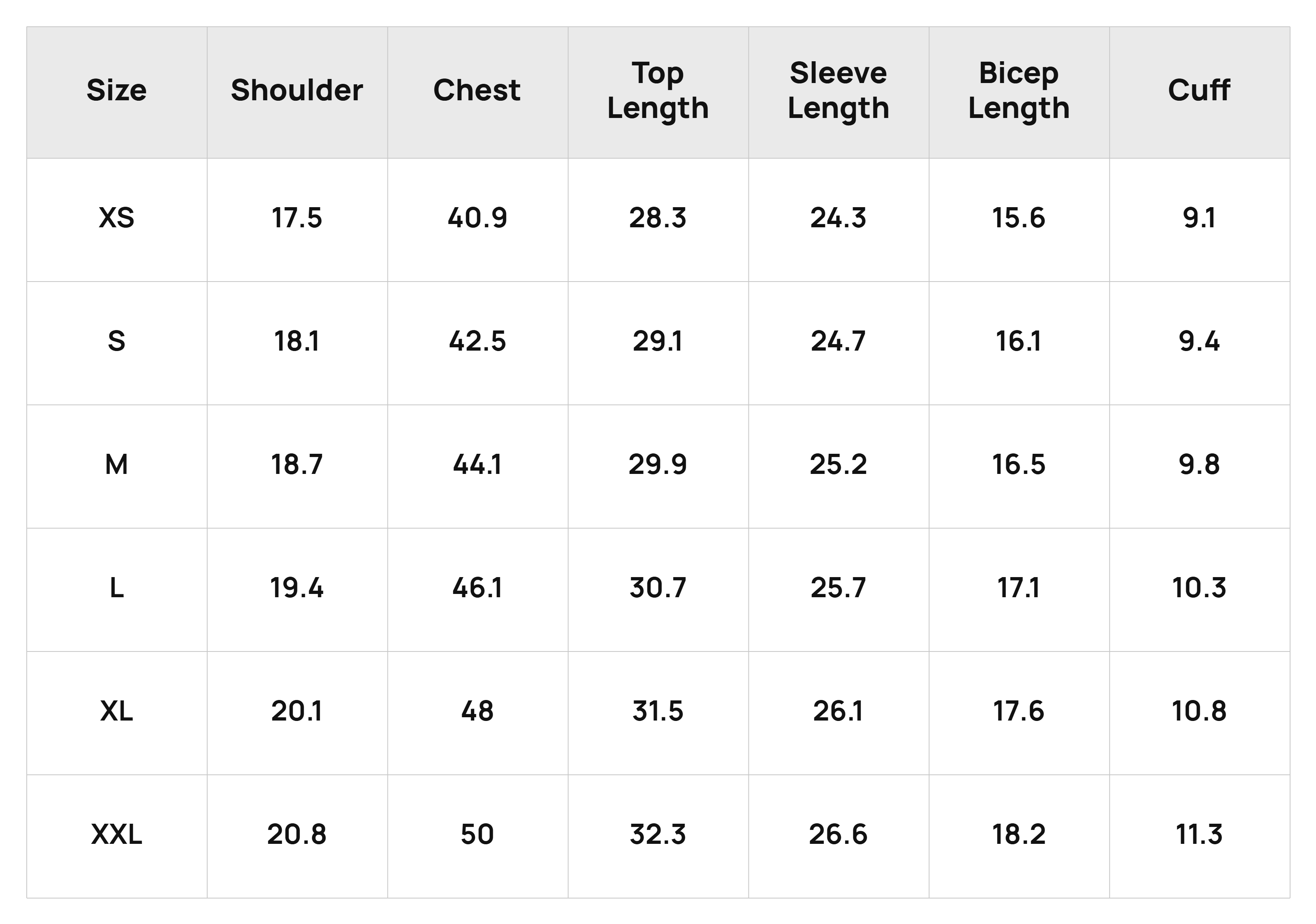 Size Chart