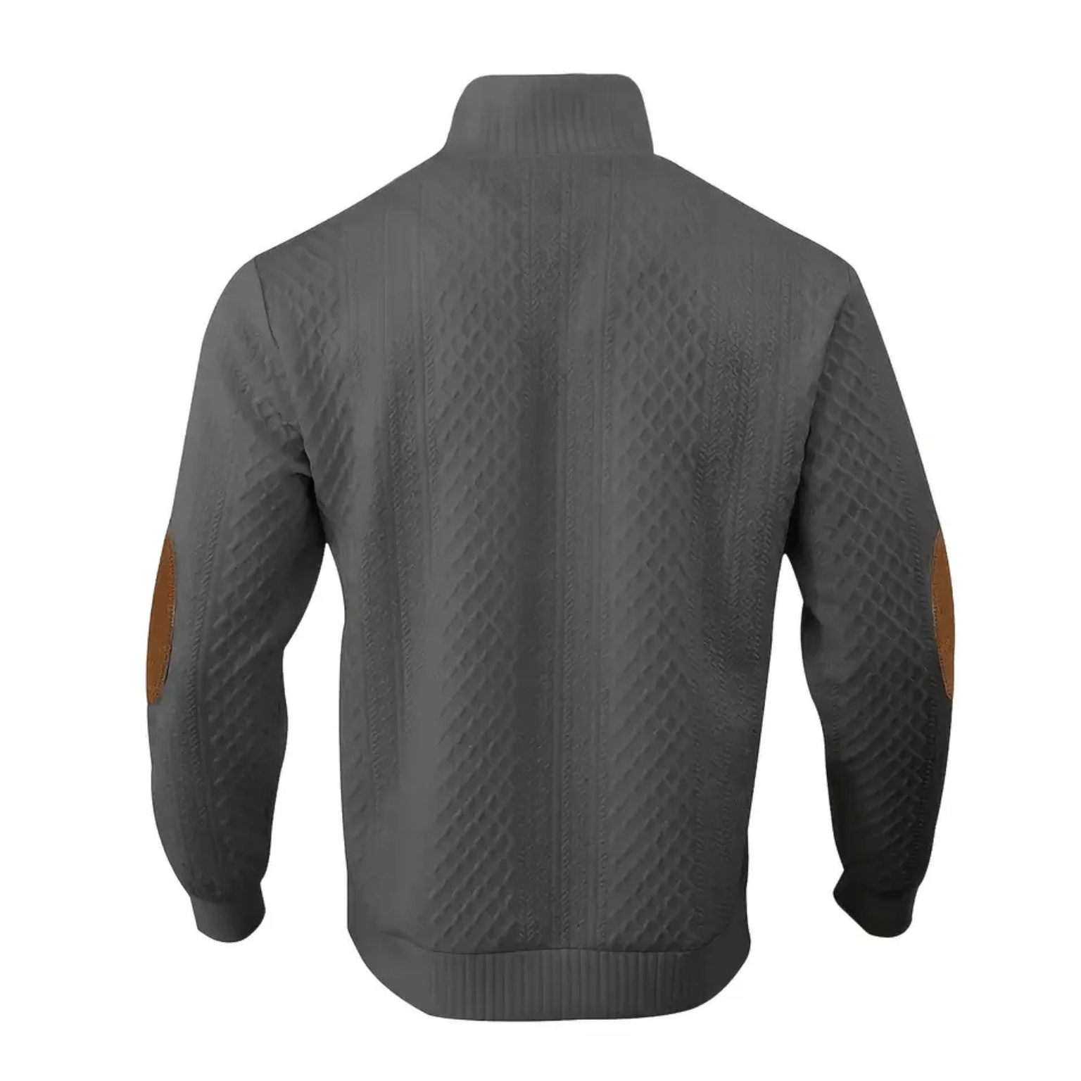 Textured Henley Long Sleeve Button Up Sweater With Stand Collar For Men