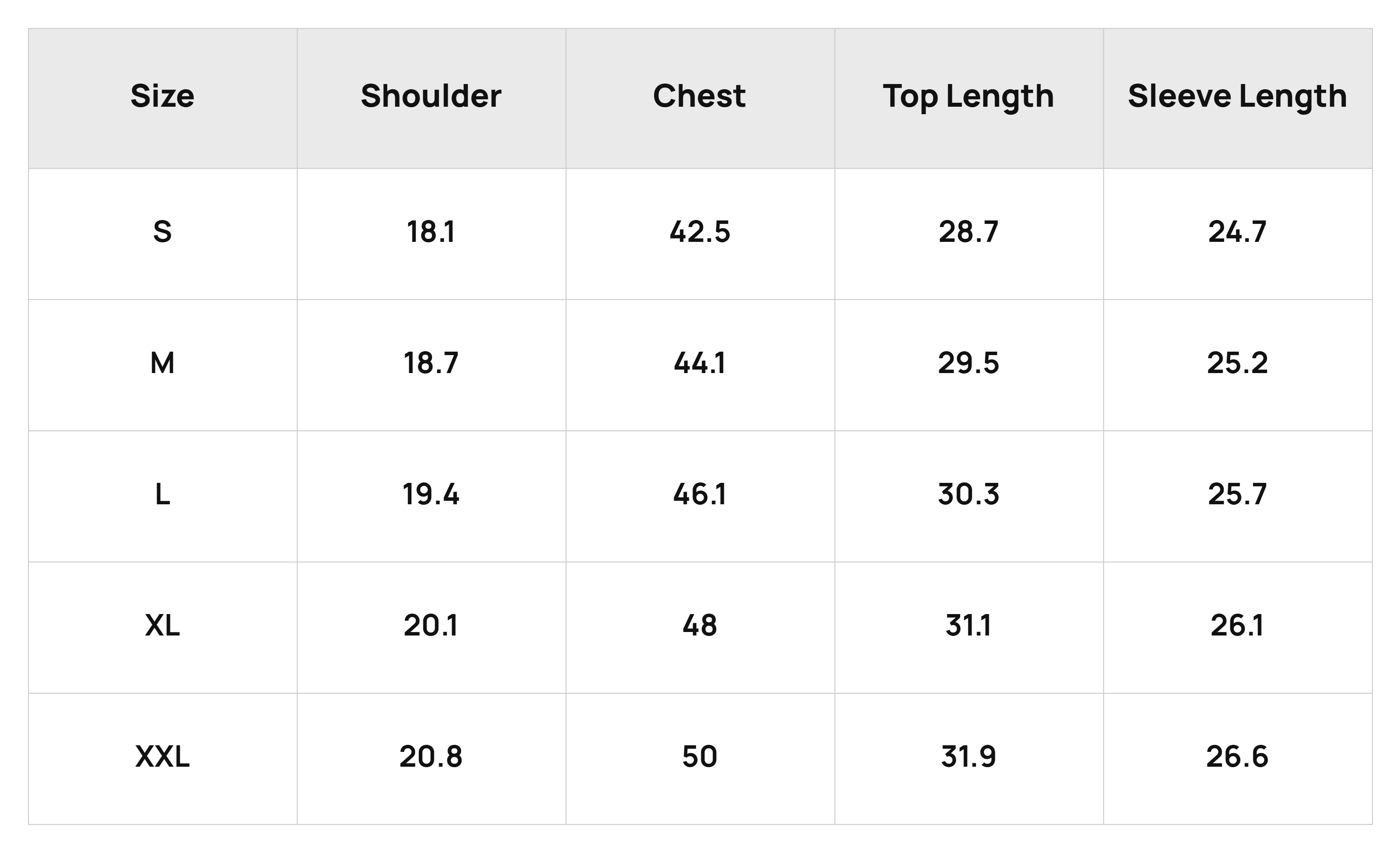 Size Chart