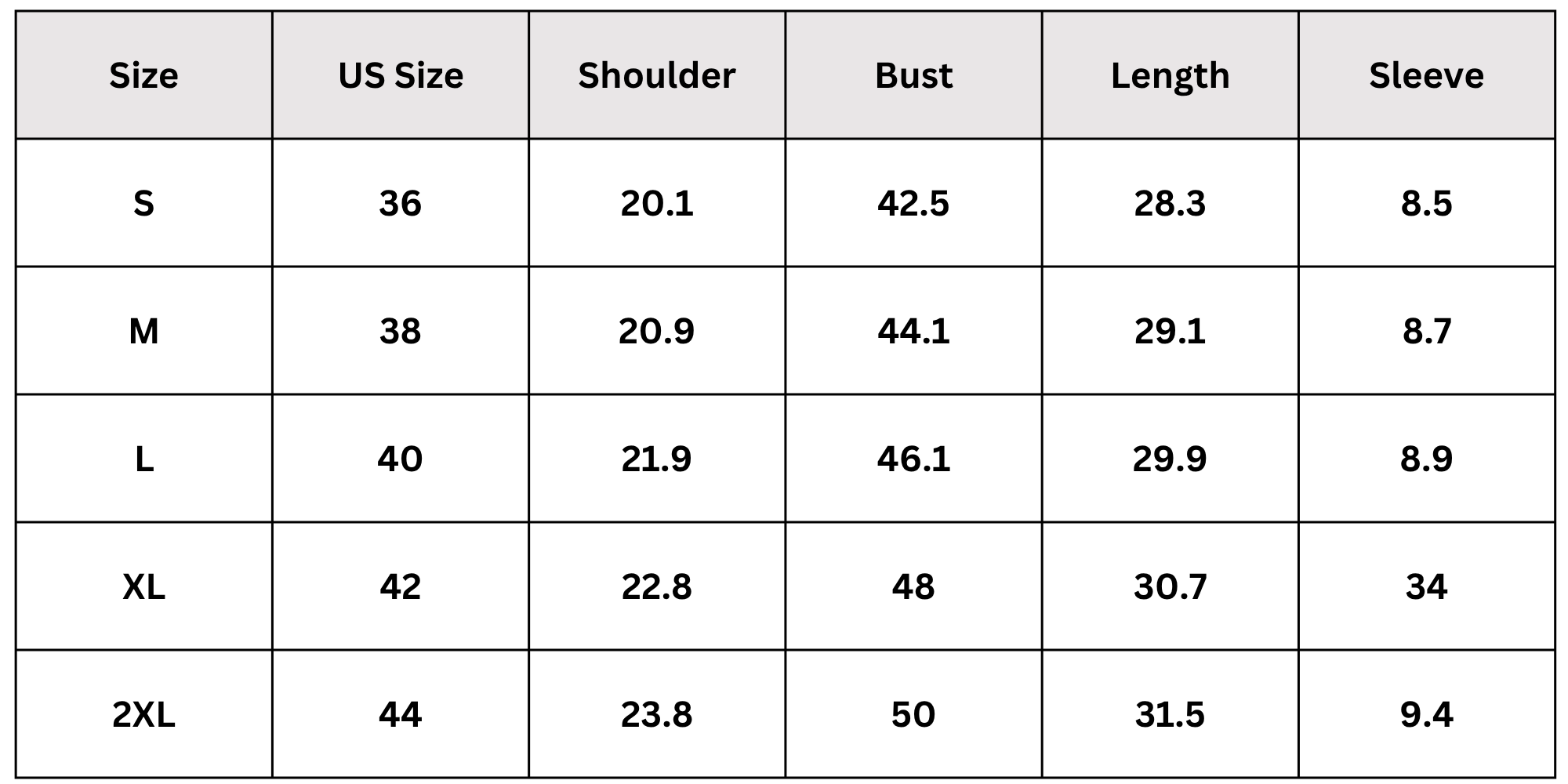 Size Chart