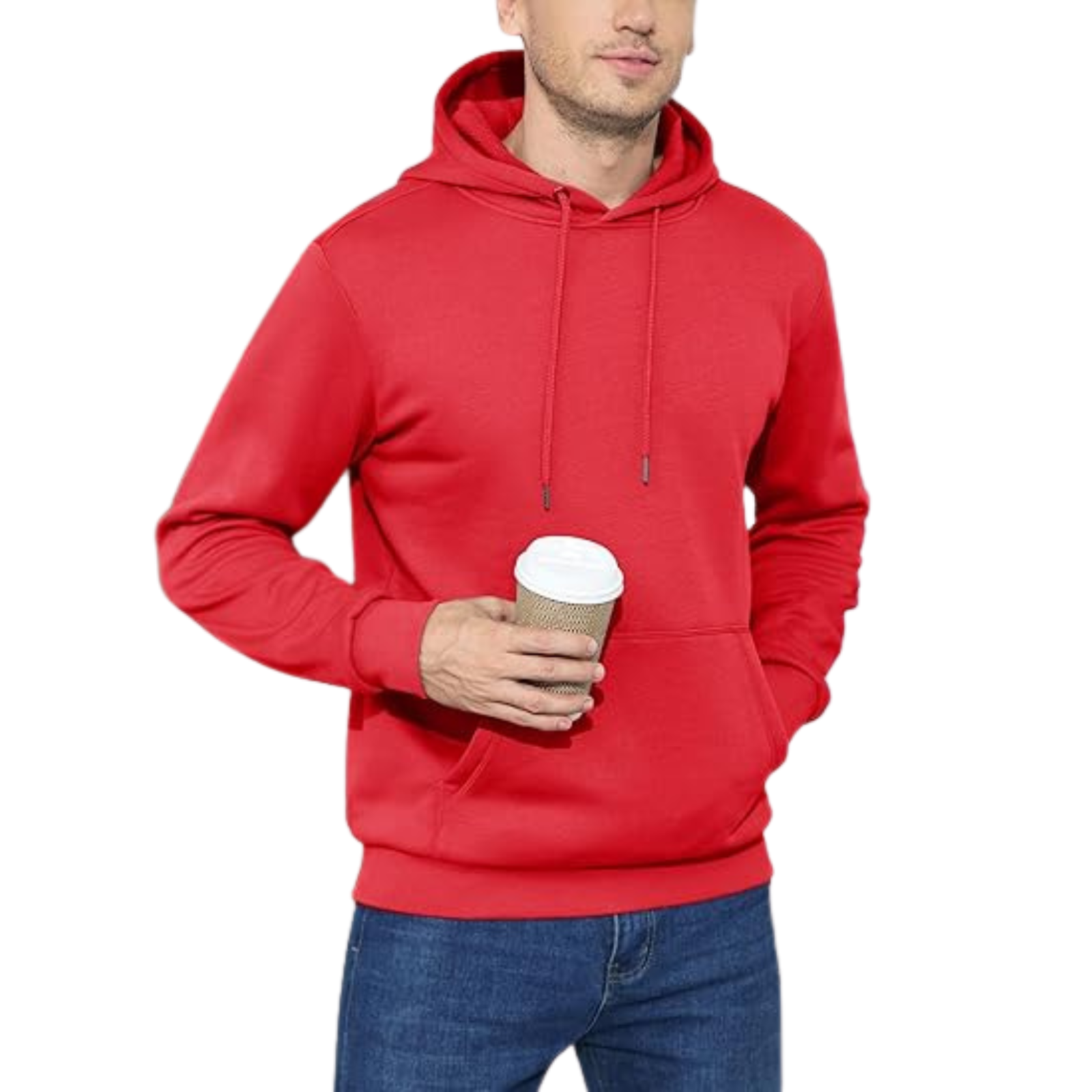 Fleece Lined Athletic Pullover Hoodie With Kangaroo Pocket