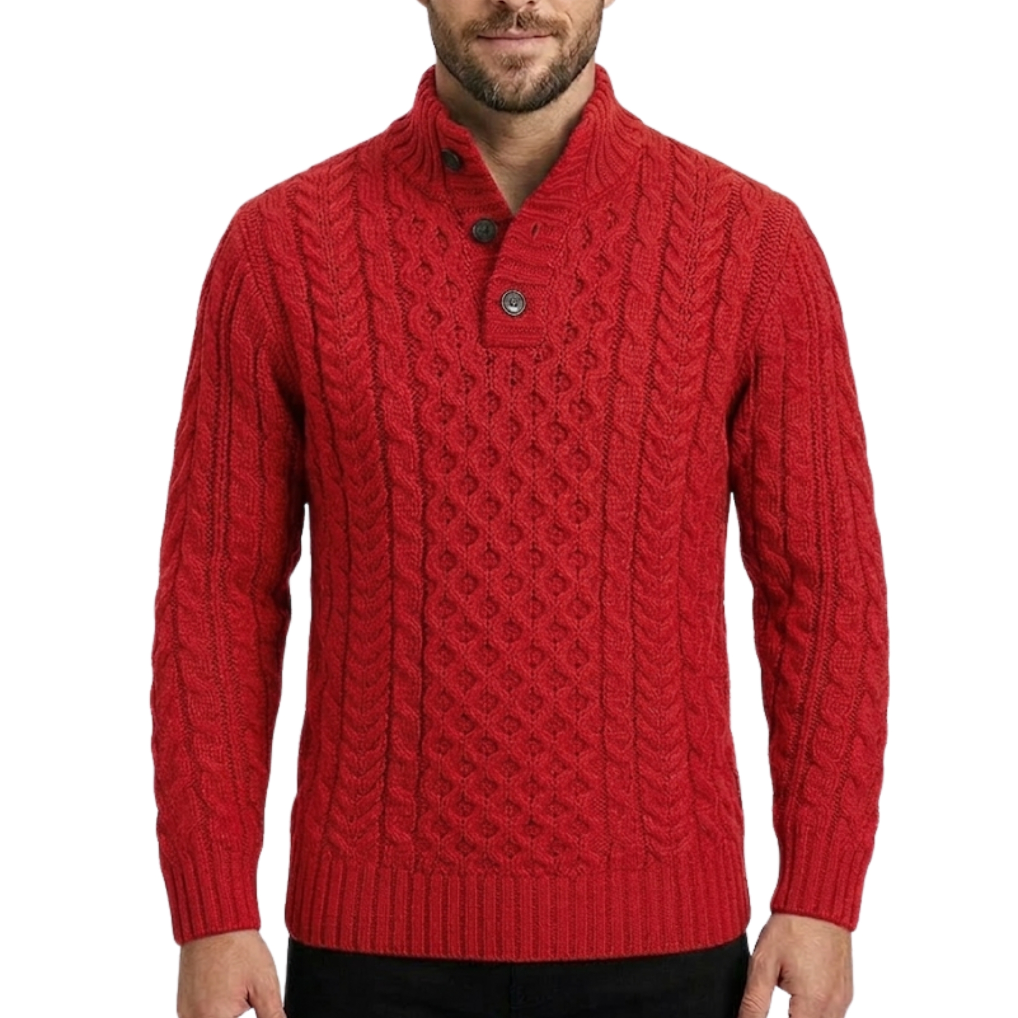 Knitted Chunky Thermal Sweater With Twisted Design For Men