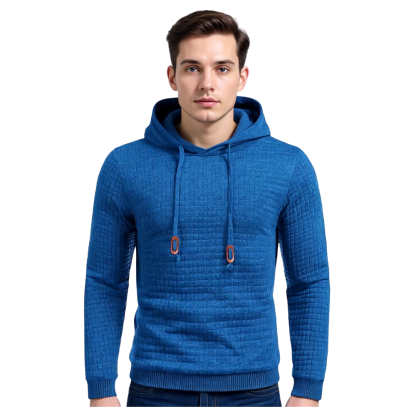 Men Hooded Sweatshirt With Long Sleeves And Drawstring Design