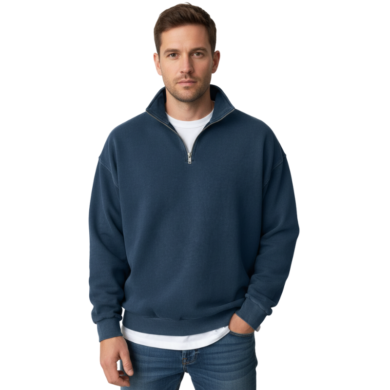 Long Sleeve Half Zip Sweatshirt For Men