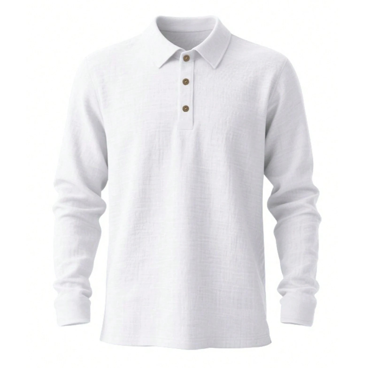 Lightweight Half Placket Button Design Linen Polo Shirt For Men