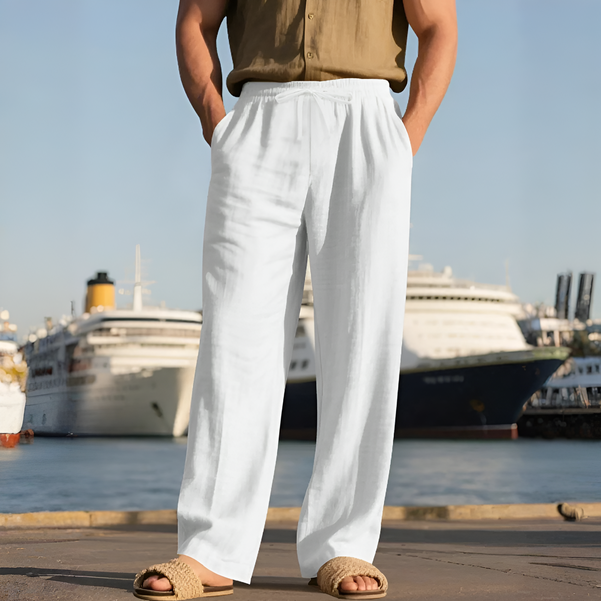 Lightweight Loose Fit Pants With Pockets For Men
