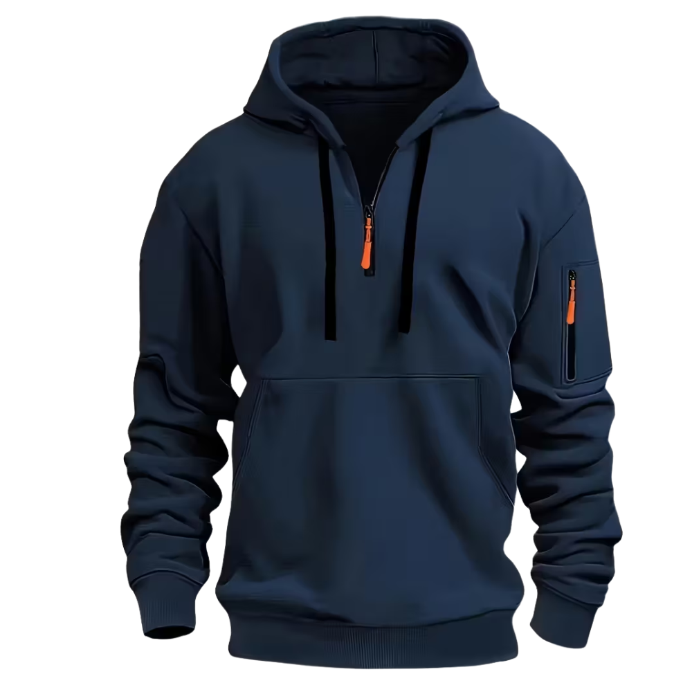 Casual Half Zip Winter Hoodie For Men