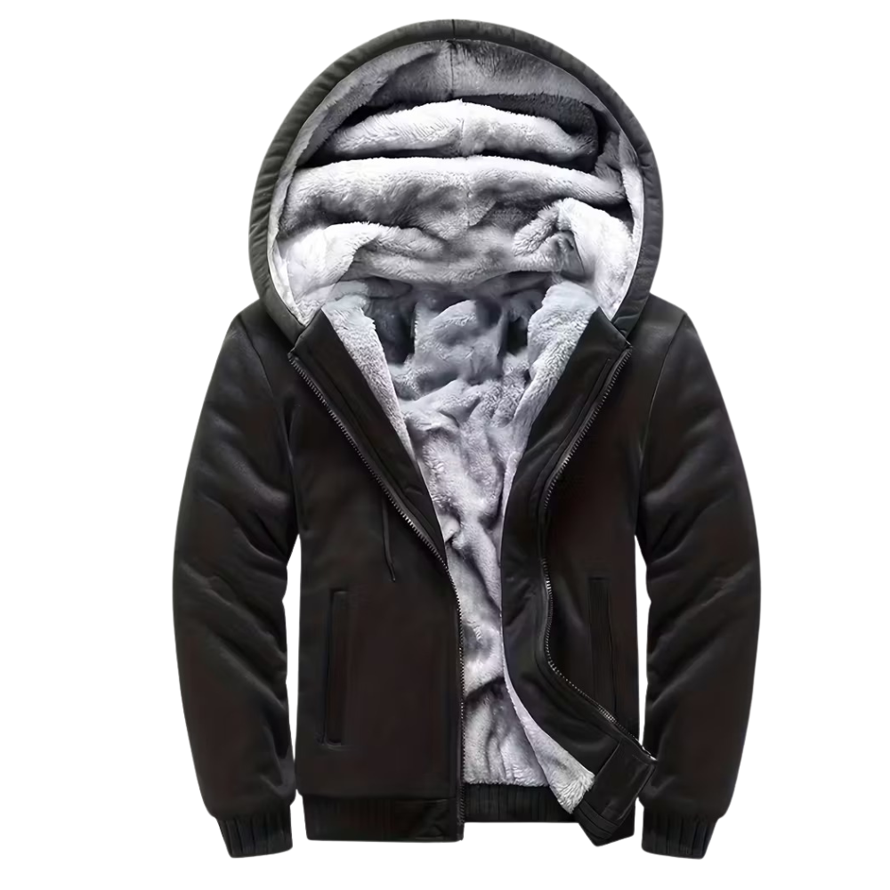 Warm Fleece Hooded Jacket For Men