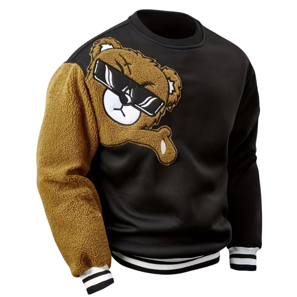 Casual Polyester Teddy Bear Sweatshirt For Men