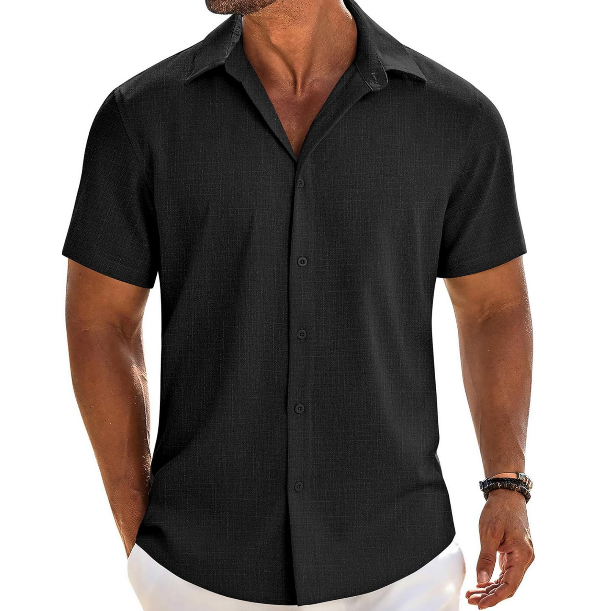 Casual Button Down Linen Summer Beach Shirt