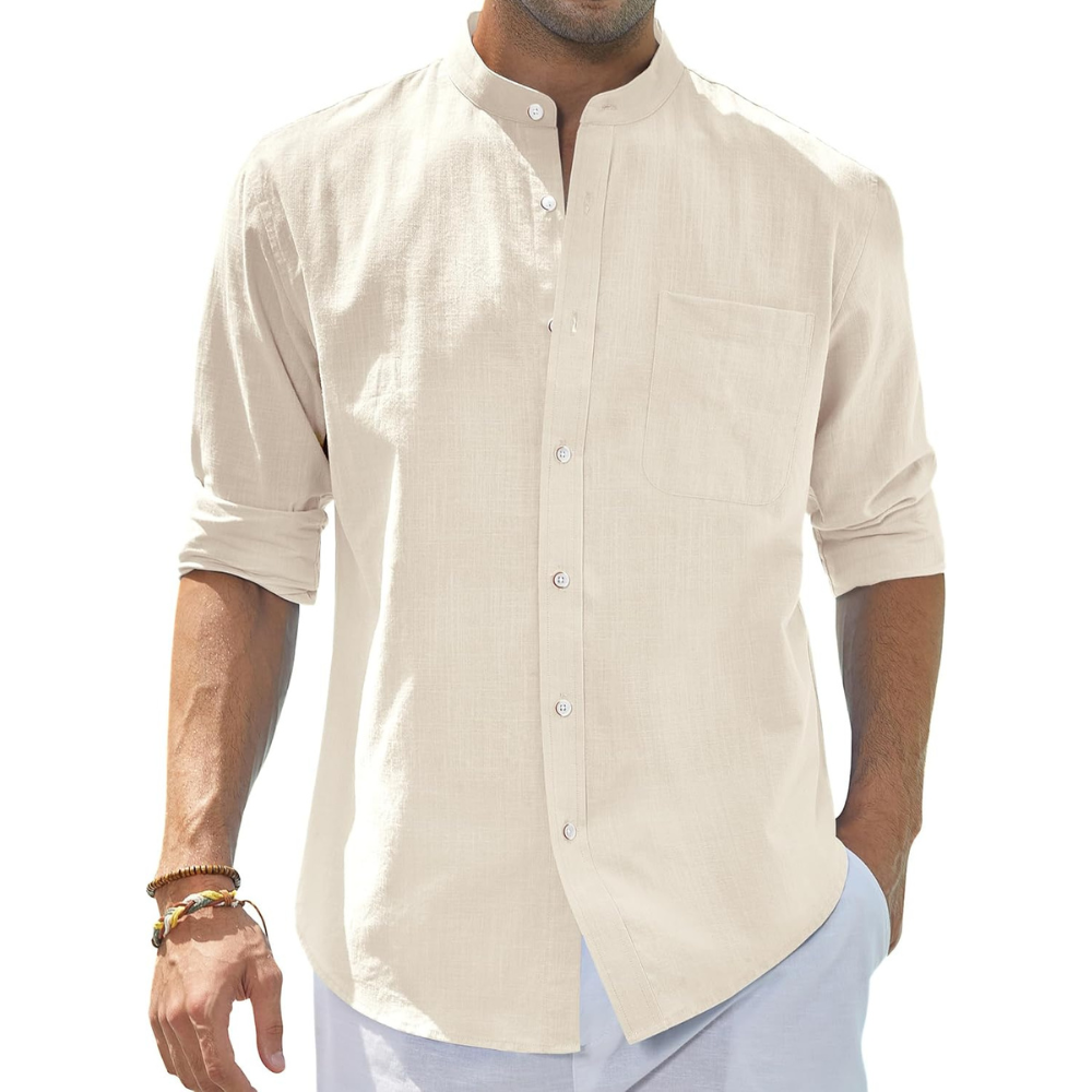 Casual Button Down Linen Shirt for Men