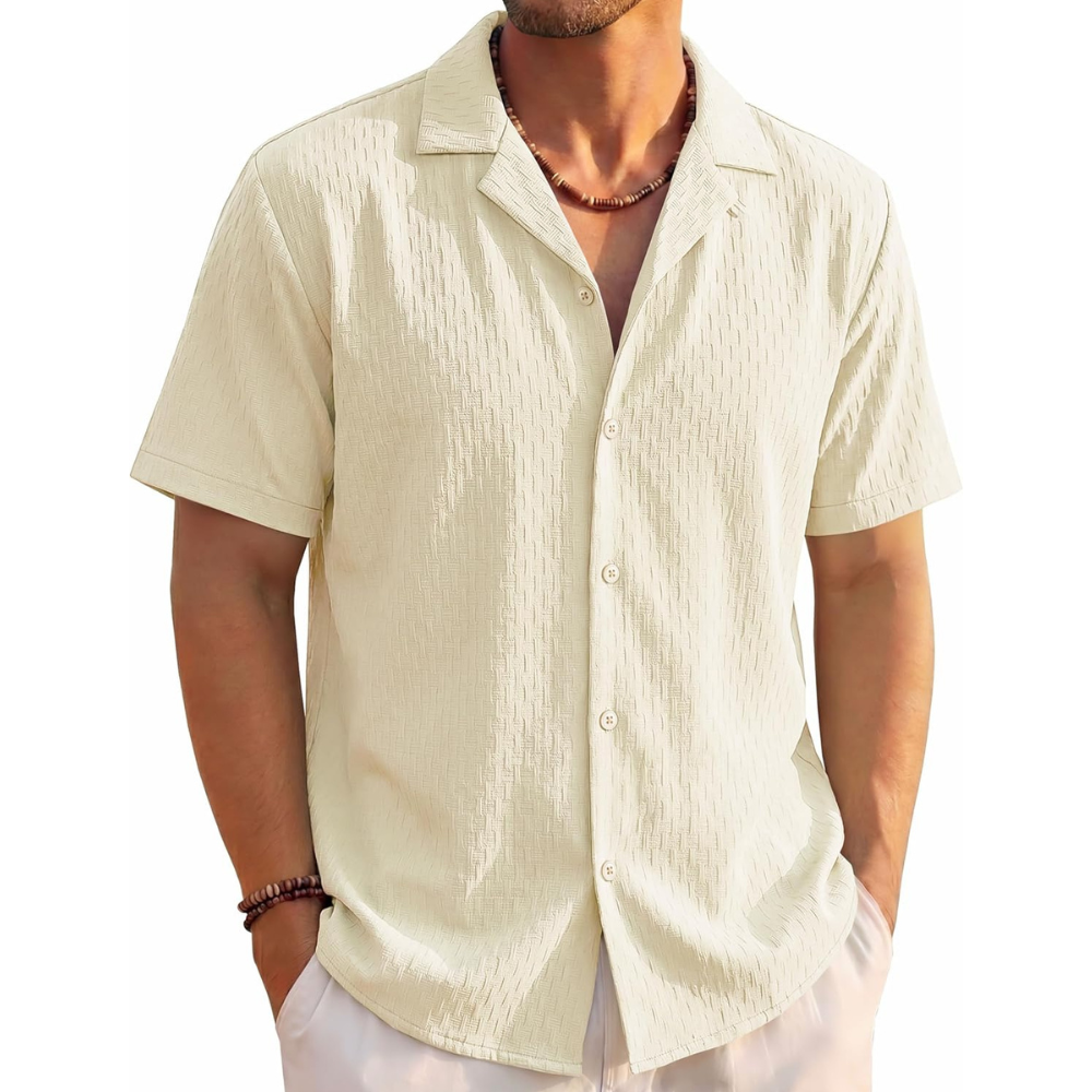 Lightweight Textured Beach Shirt For Summer