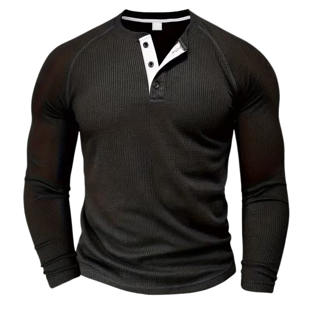 Long Sleeve Shirt With Half Button For Men