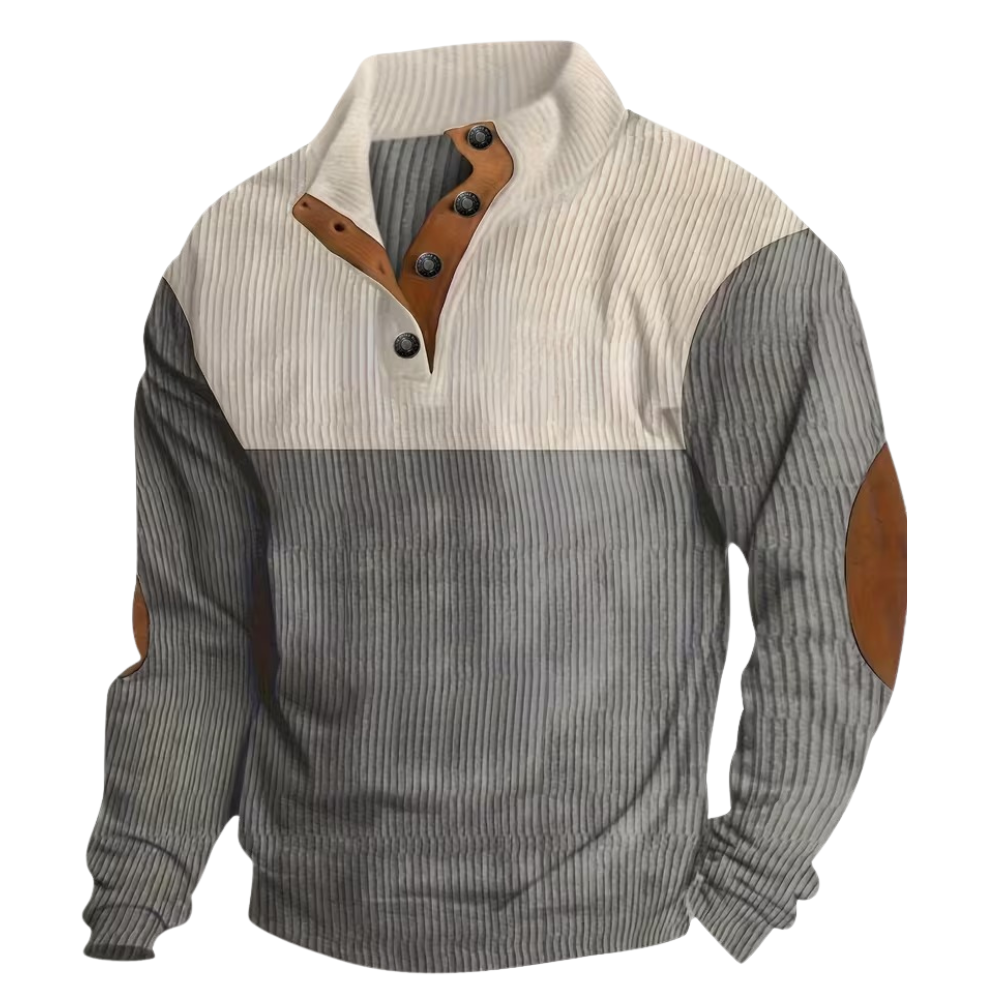 Stylish Contrast Color Long Sleeve Shirt For Men