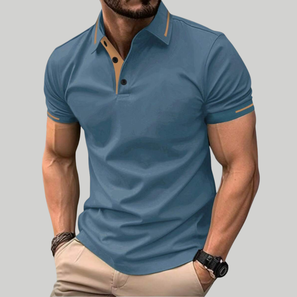 Solid Color Short Sleeve Casual Polo Shirt