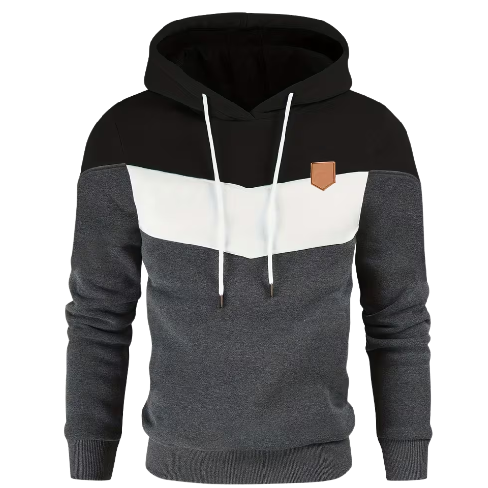 Color Block Pullover Hoodie For Men With Kangaroo Pocket