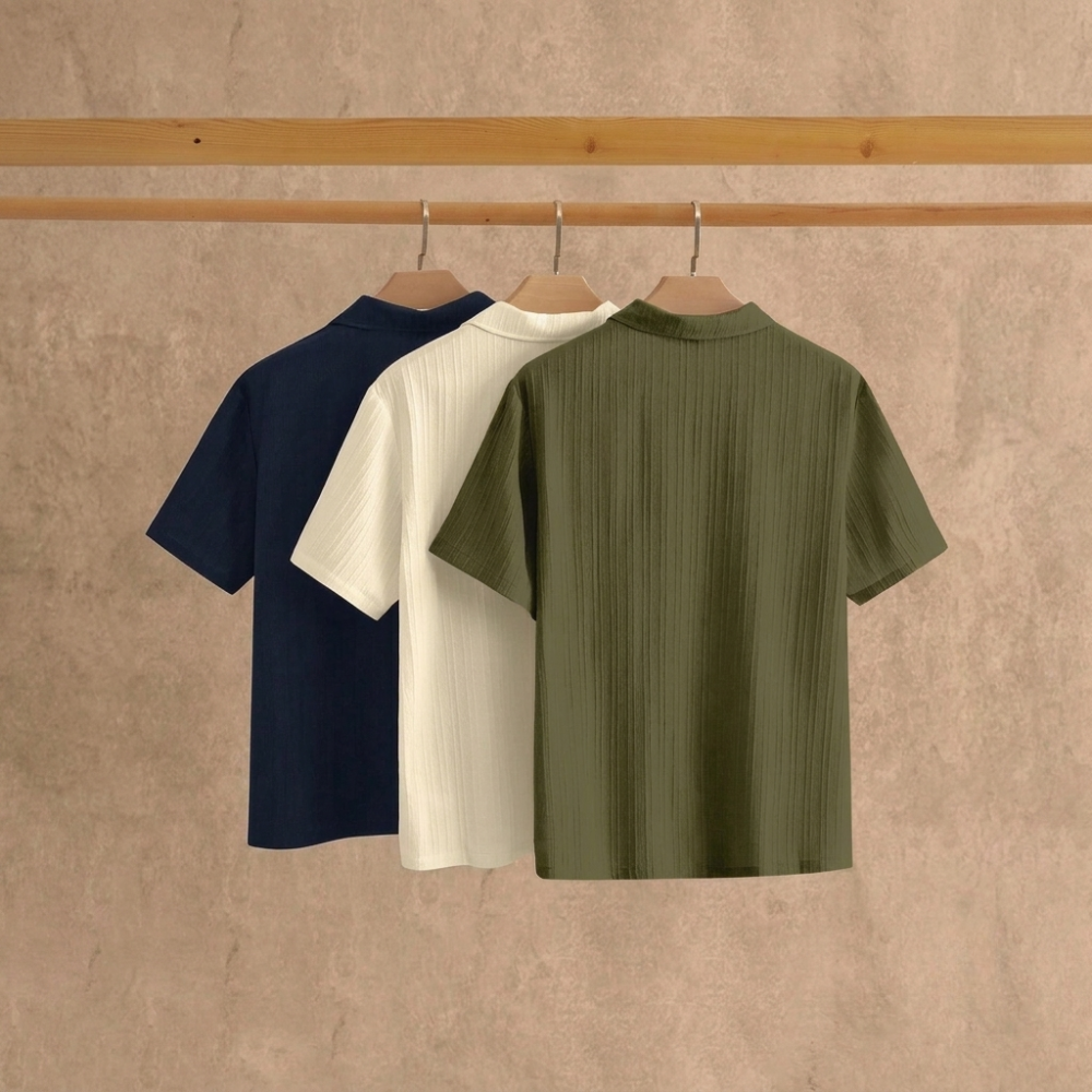 Minimalist Short Sleeve Polo Shirt Set For Men