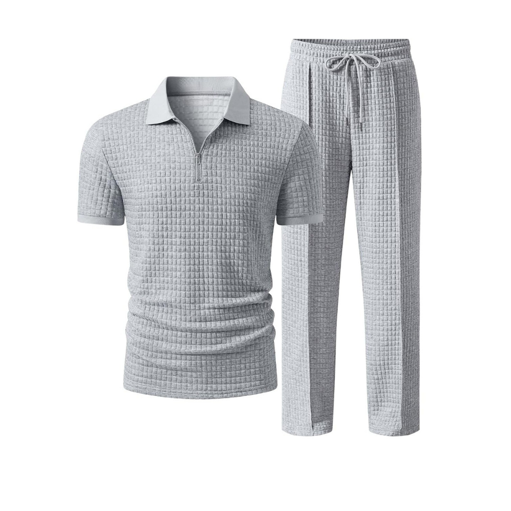 Casual Loungewear Pants Polo Tshirt Set For Men