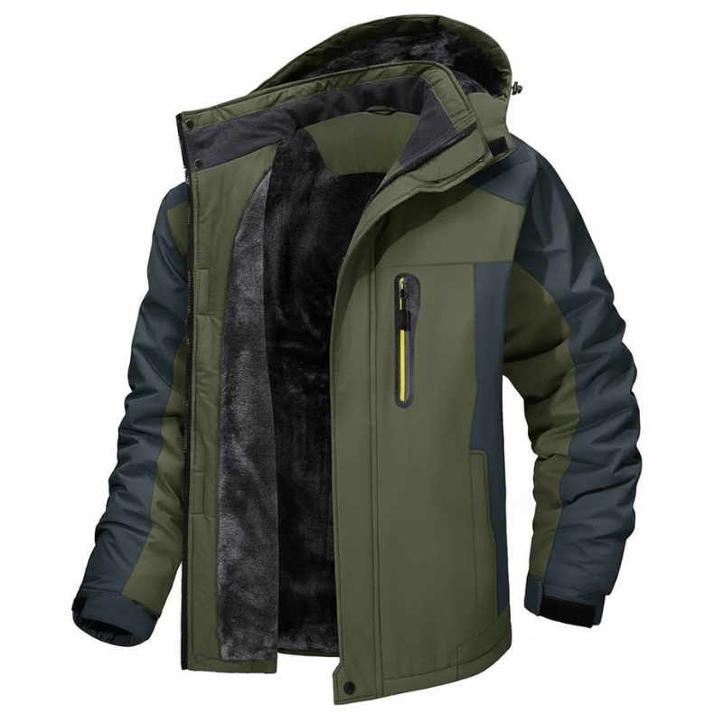Insulated And Waterproof Jacket With Detachable Hood 