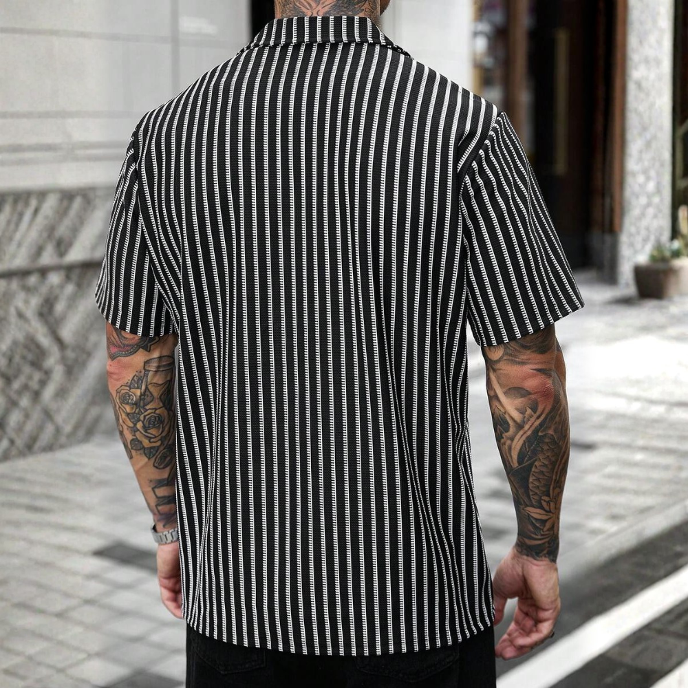 Casual Knit Jacquard Versatile Loose Shirt For Men