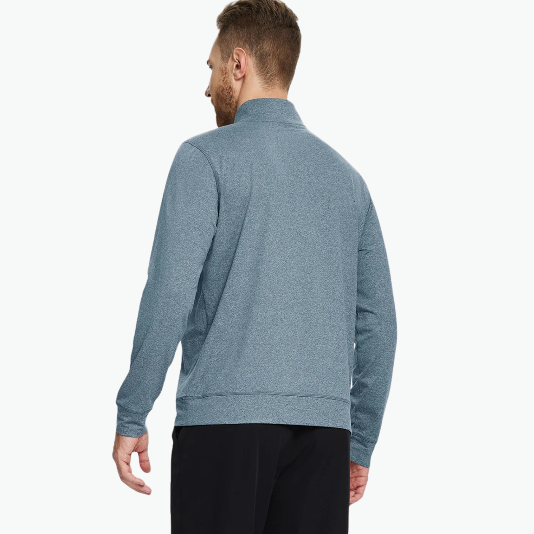 Quarter Zip Melange Pullover For Men