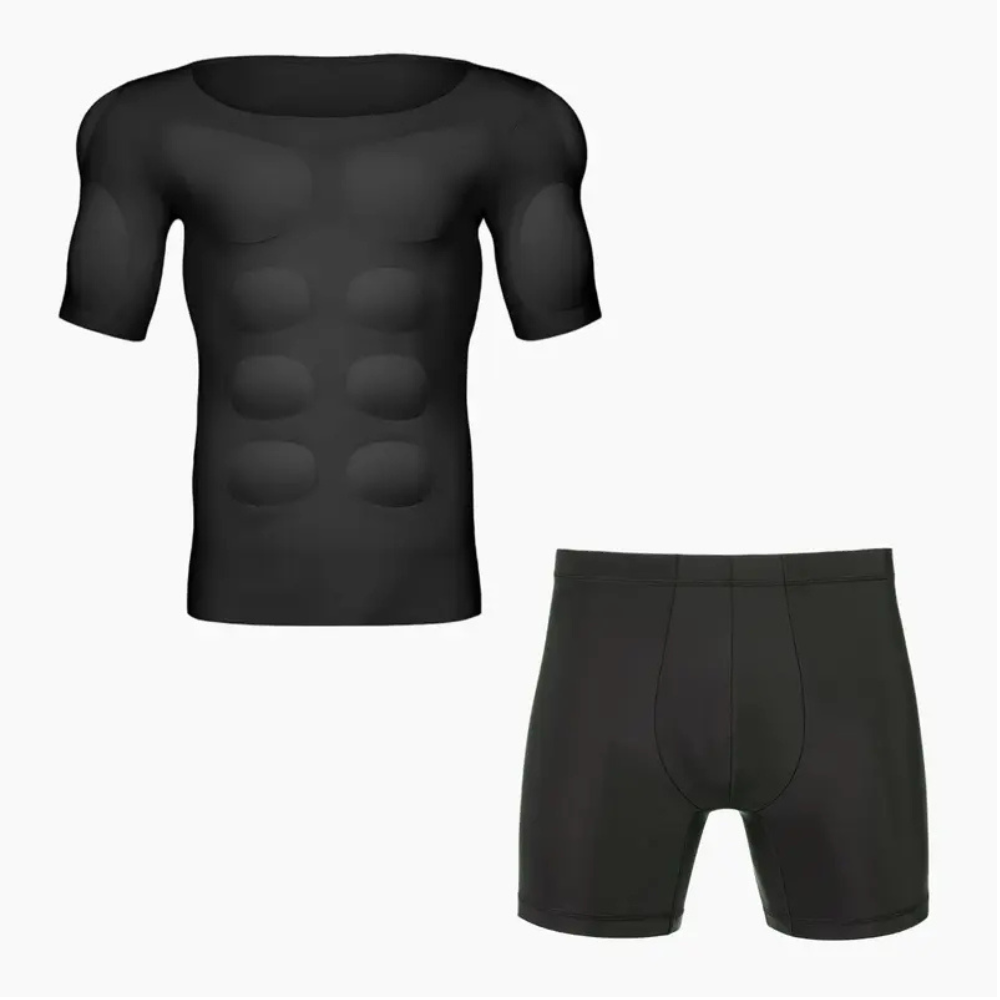 Invisible Seamless Muscle Enhancing T Shirt With Removable Pads