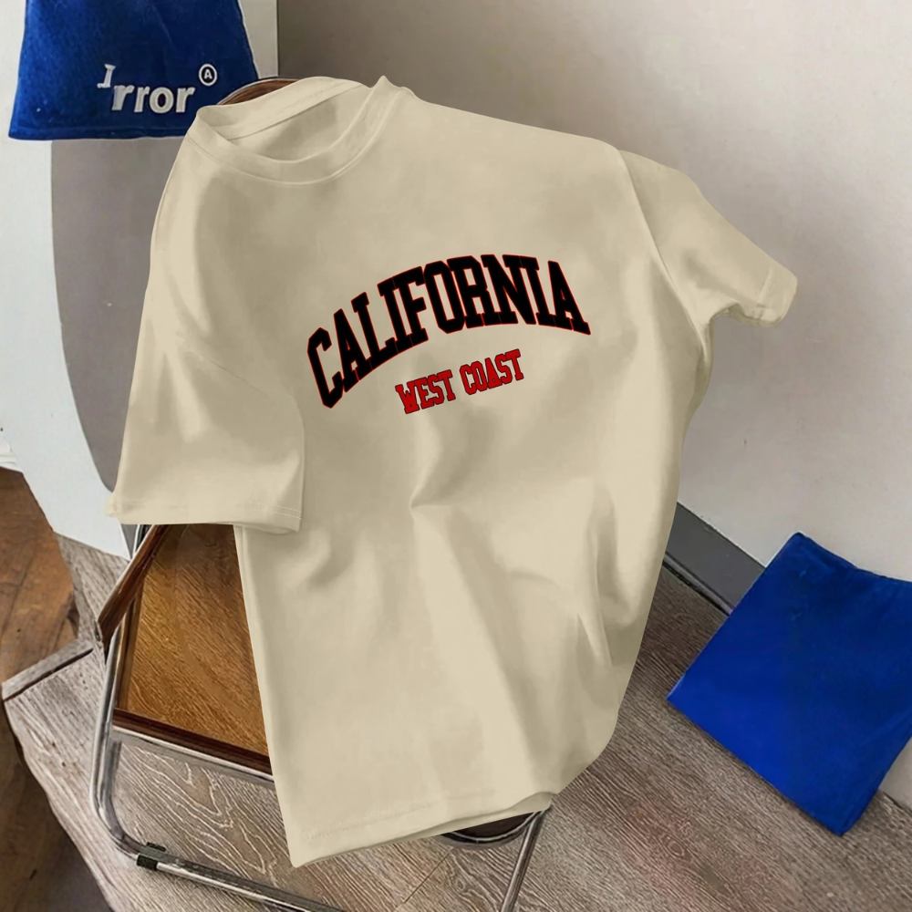 California West Coast Printed Casual Short Sleeve T Shirt For Men
