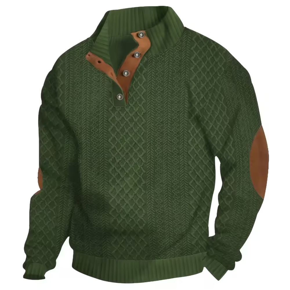 Casual Button Up Stand Collar Long Sleeve Outdoor Henley Shirt For Men