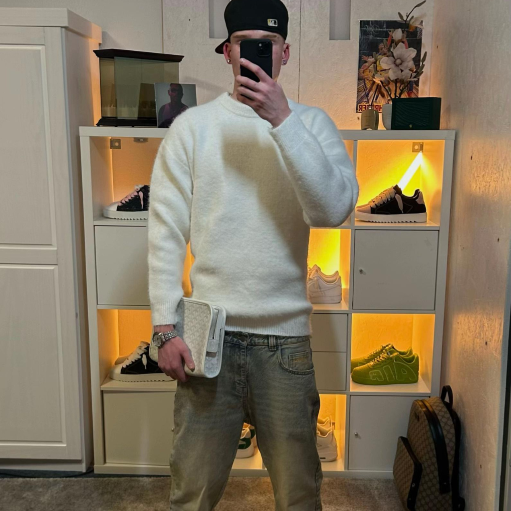 Soft Textured Mohair Knit Street Style Sweater