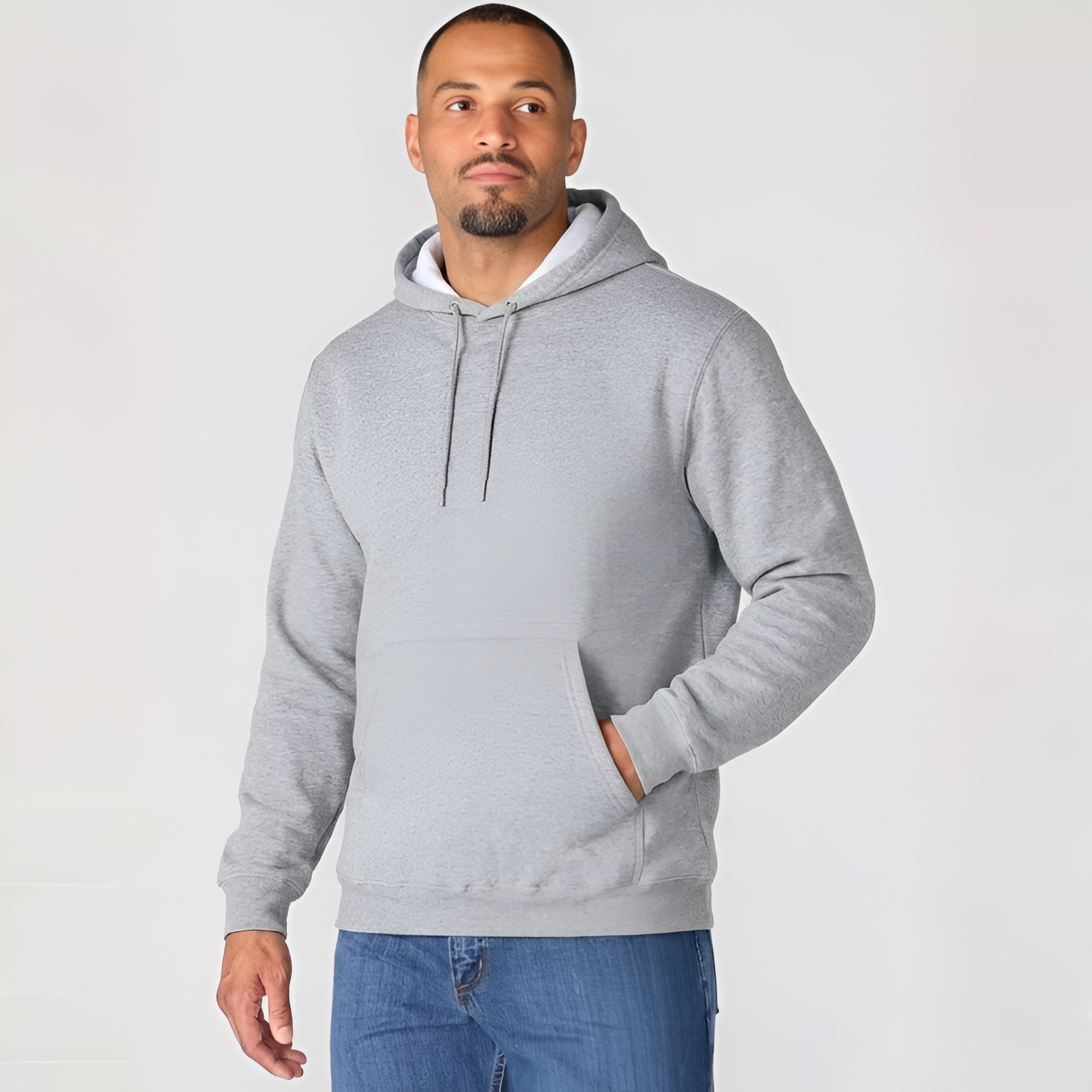 Midweight Pullover Hoodie with Graphic Logo Sleeve