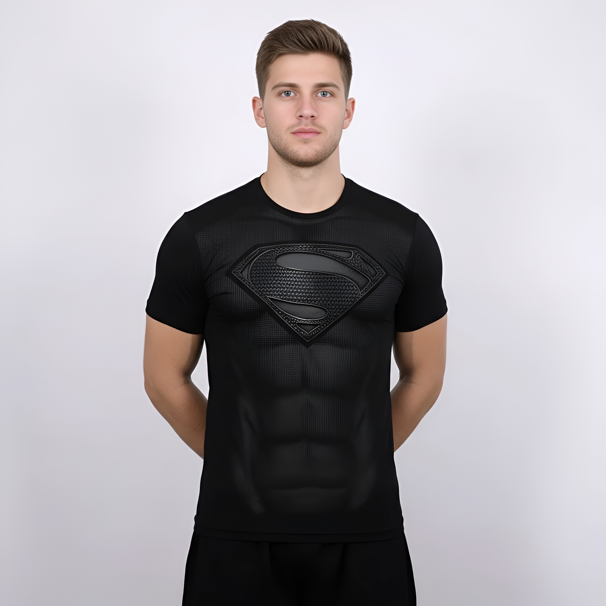 Superhero Design Compression Shirt Set For Gym And Training