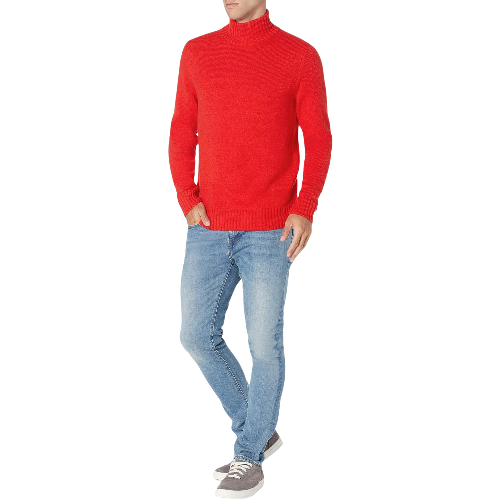 Ribbed High Collar Long Sleeve Sweater