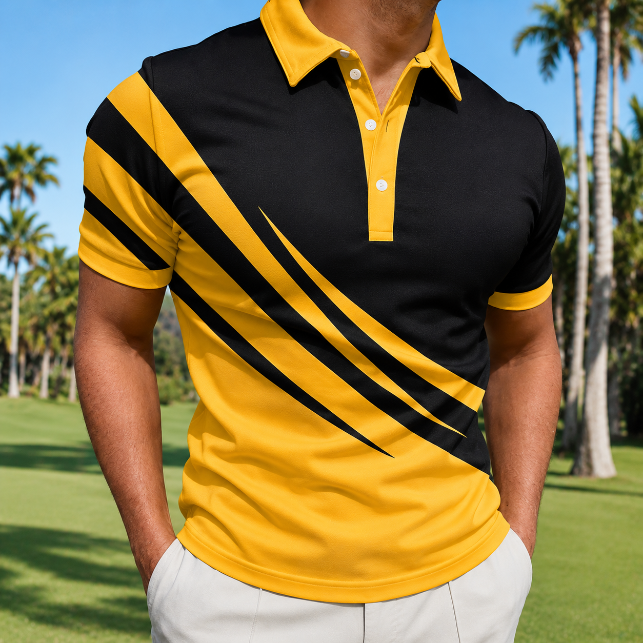 Casual Short Sleeve Golf Polo Shirt For Light Business Wear For Men