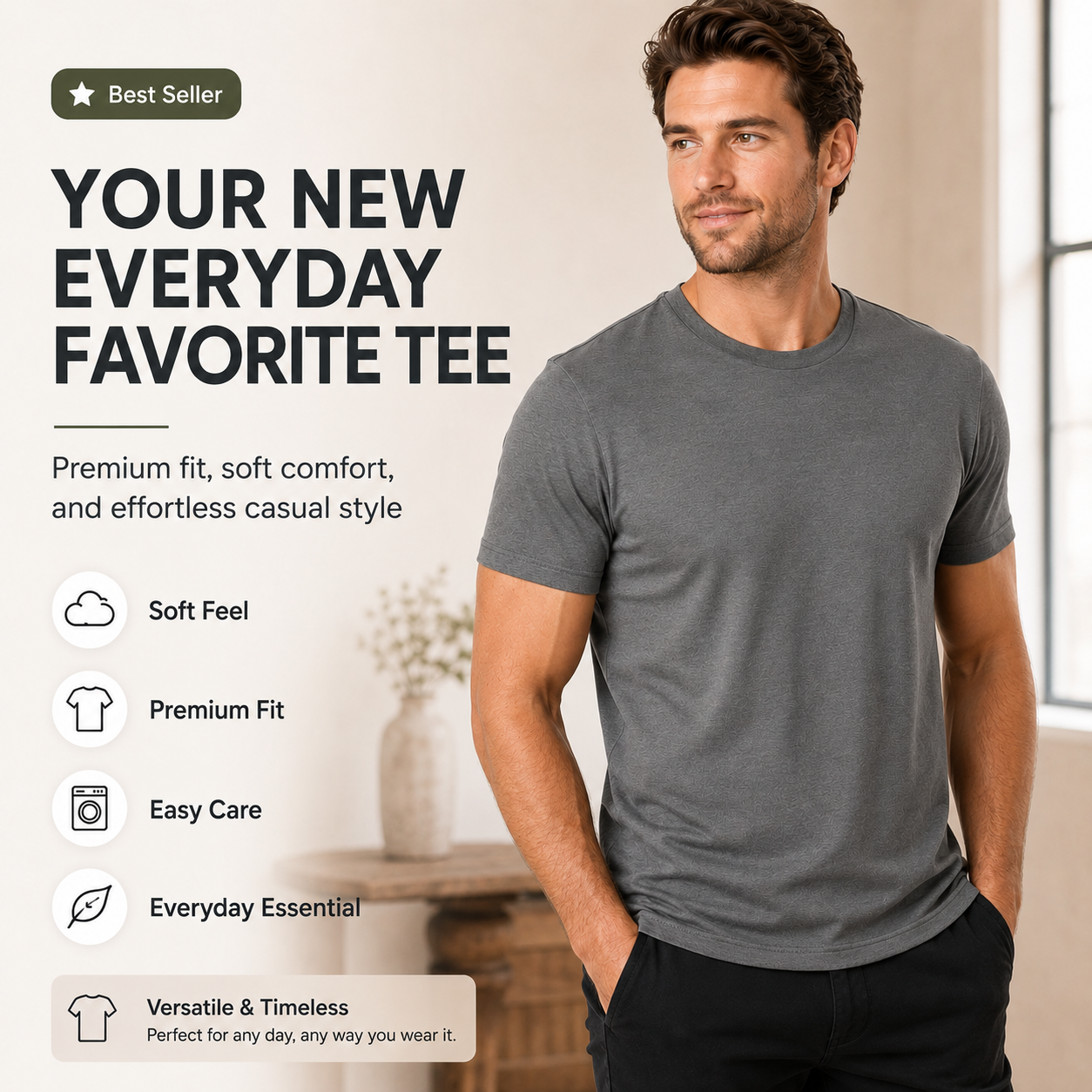 👕 LIMITED-TIME 50% OFF! ✨ Men&rsquo;s Short Sleeve Crew Neck T-Shirts