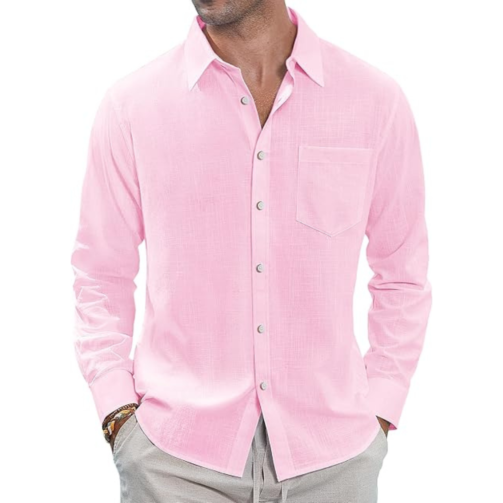 Casual  Button Down Long Sleeve Shirt Solid 