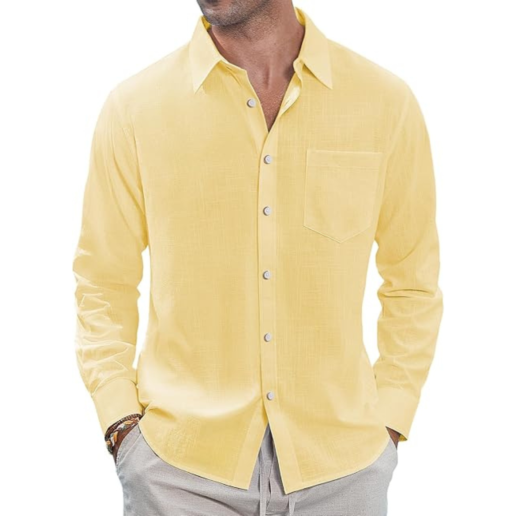 Casual  Button Down Long Sleeve Shirt Solid 