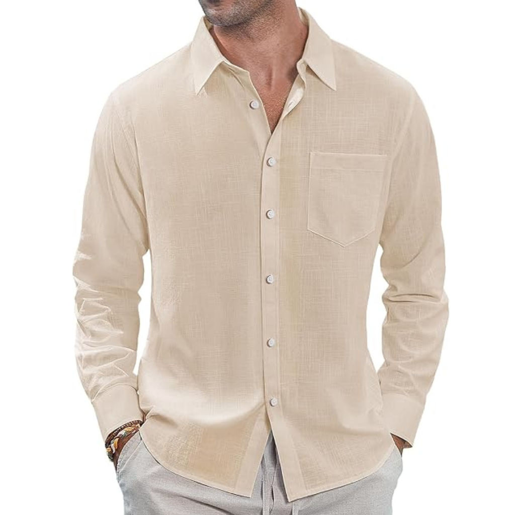 Casual  Button Down Long Sleeve Shirt Solid 