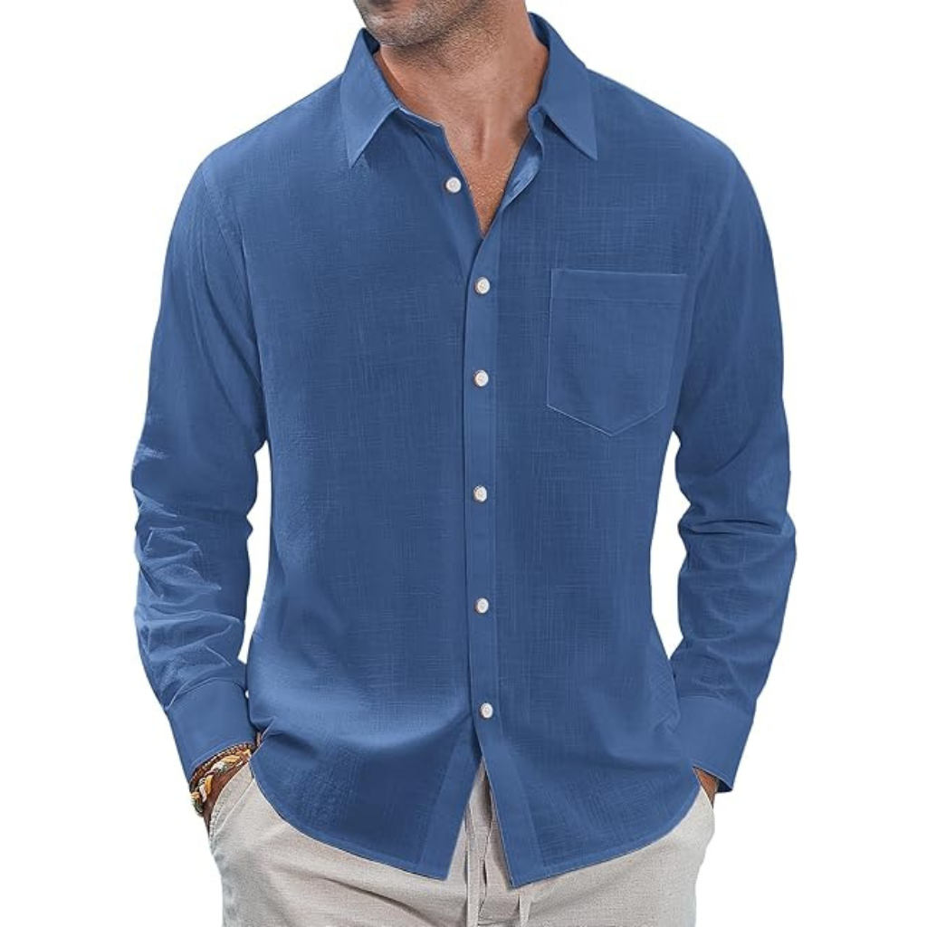 Casual  Button Down Long Sleeve Shirt Solid 