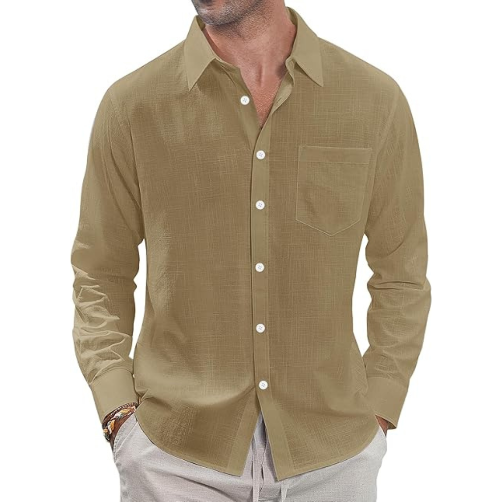 Casual  Button Down Long Sleeve Shirt Solid 