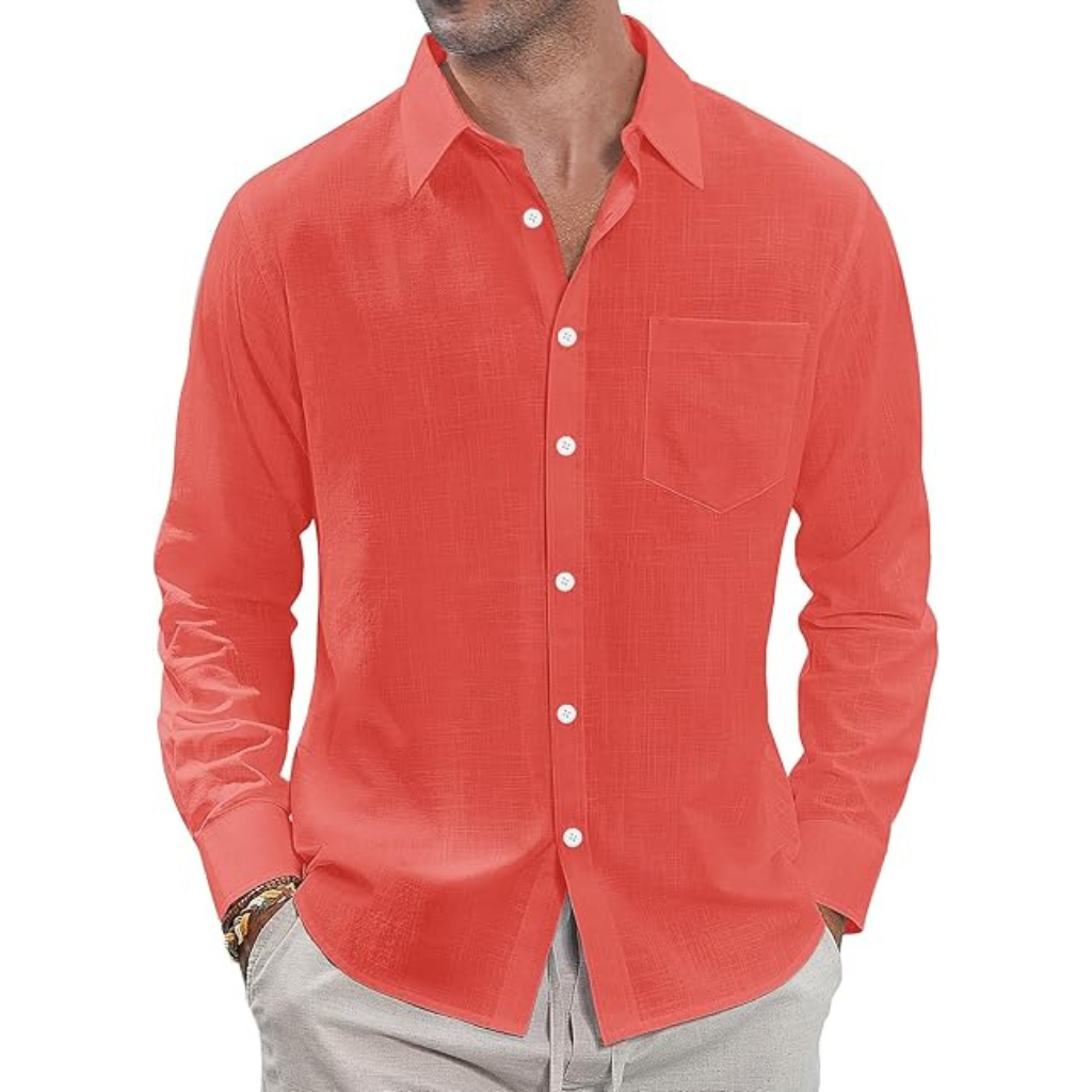 Casual  Button Down Long Sleeve Shirt Solid 