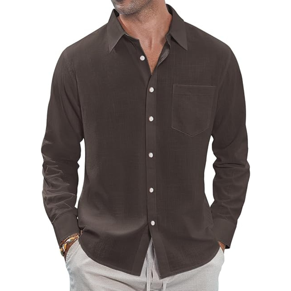 Casual  Button Down Long Sleeve Shirt Solid 