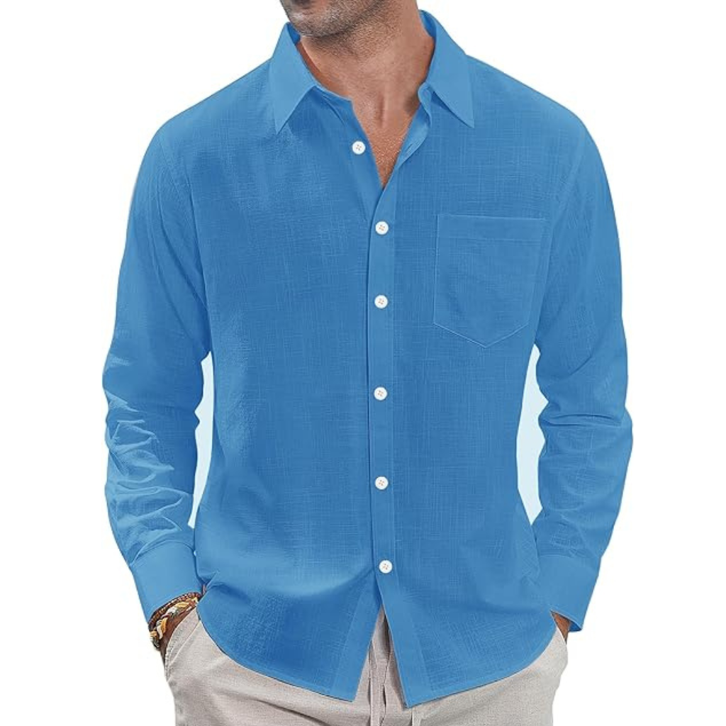 Casual  Button Down Long Sleeve Shirt Solid 