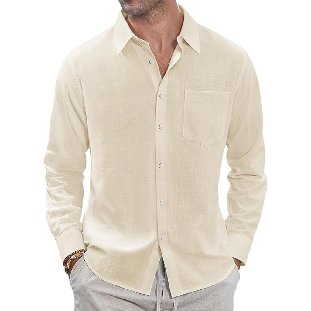 Casual  Button Down Long Sleeve Shirt Solid 