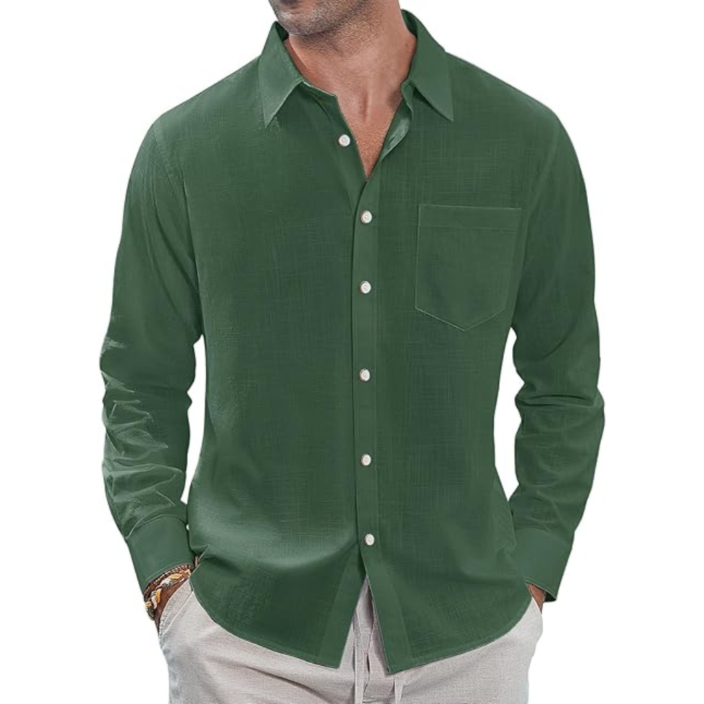 Casual  Button Down Long Sleeve Shirt Solid 