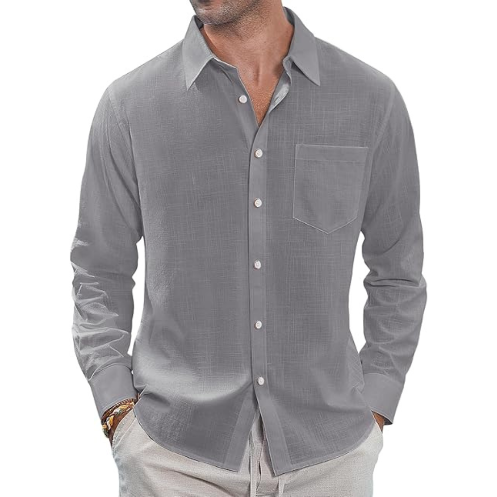 Casual  Button Down Long Sleeve Shirt Solid 
