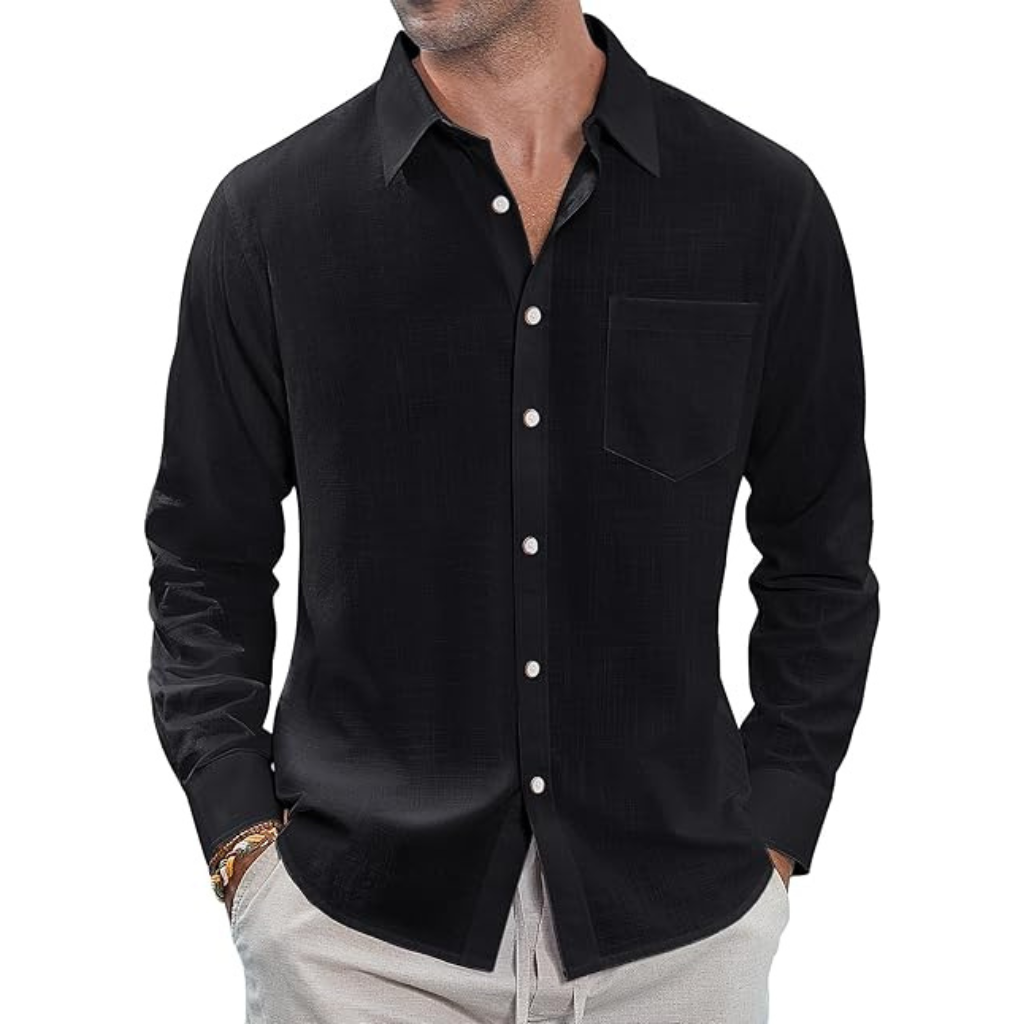 Casual  Button Down Long Sleeve Shirt Solid 