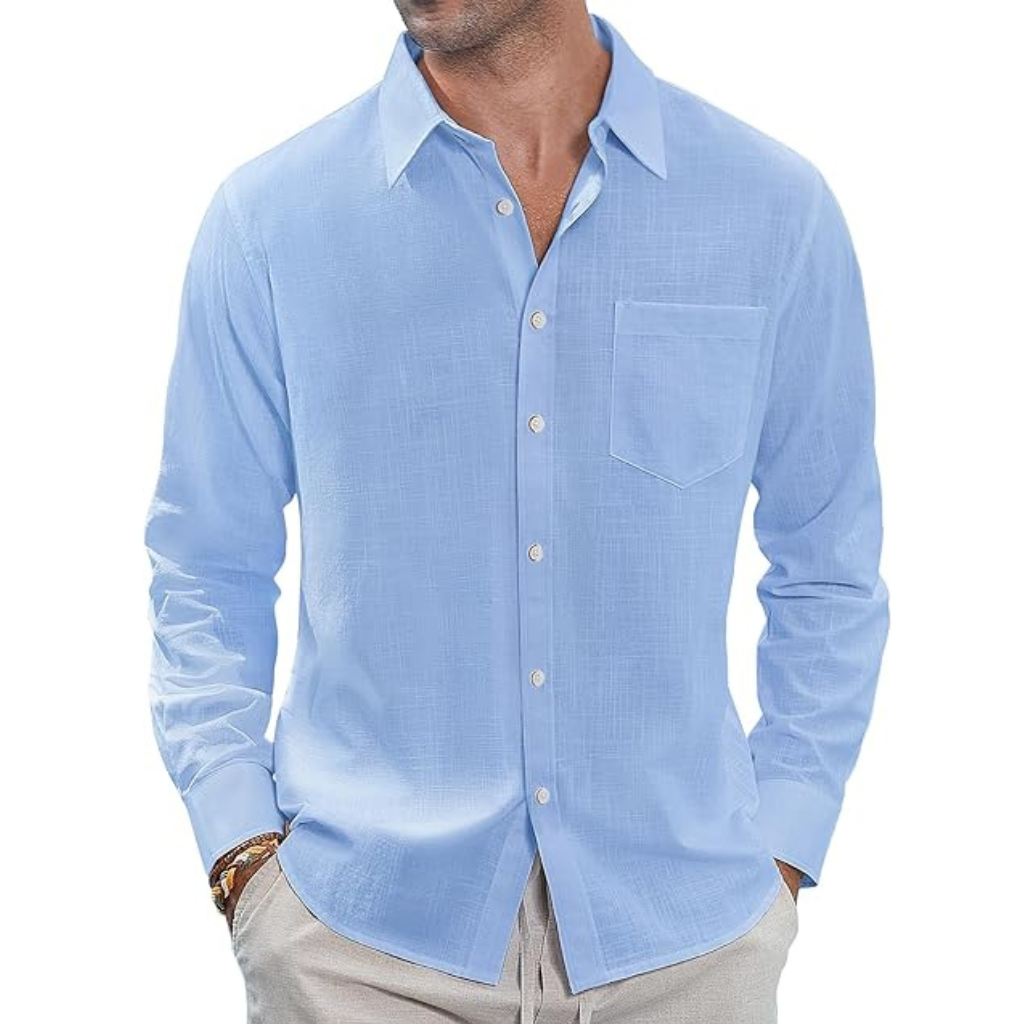 Casual  Button Down Long Sleeve Shirt Solid 