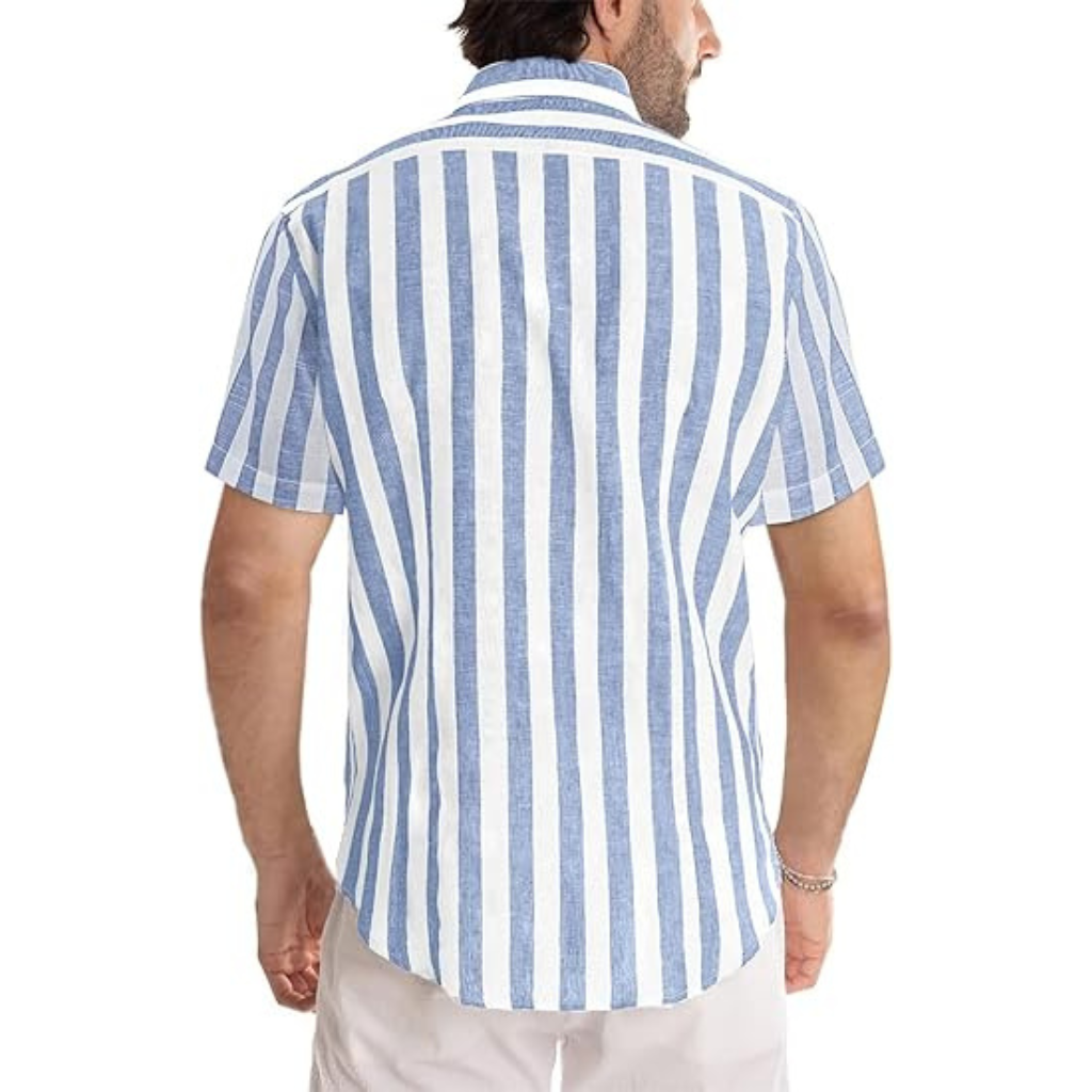 Casual Striped Design Short Sleeve Shirts For Men